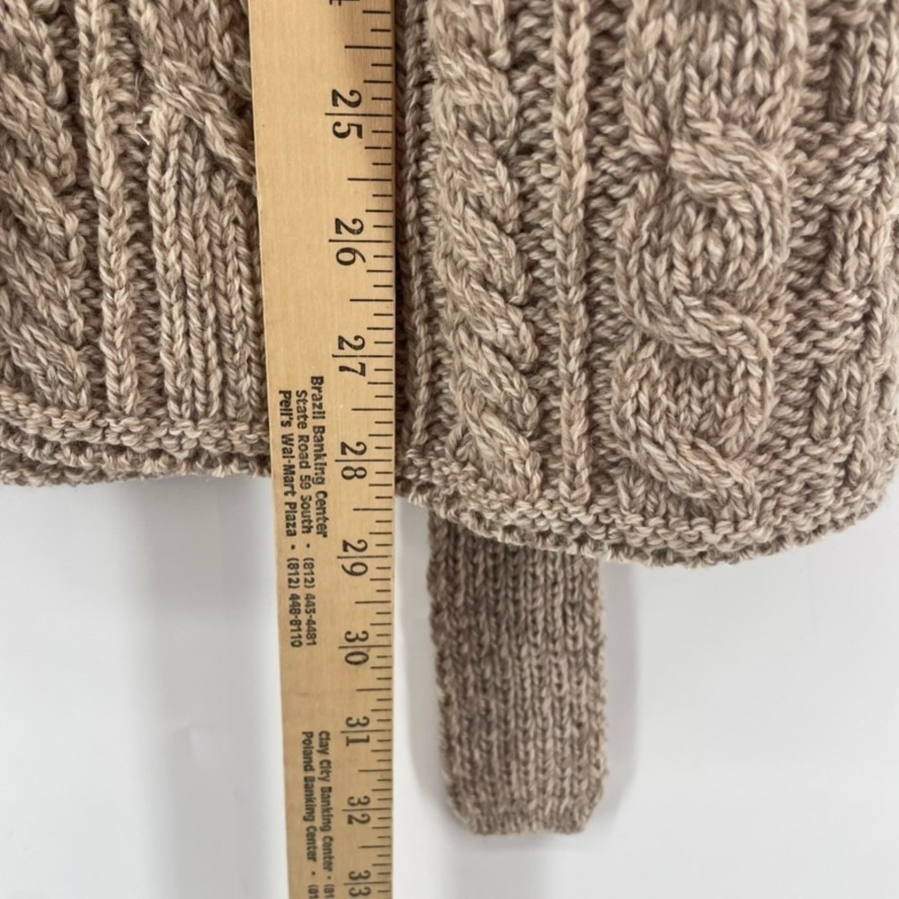 Carraig Donn Cardigan Sz S Ireland Merino Wool Cable Knit Shawl Collar Fisherman - Picture 4 of 10